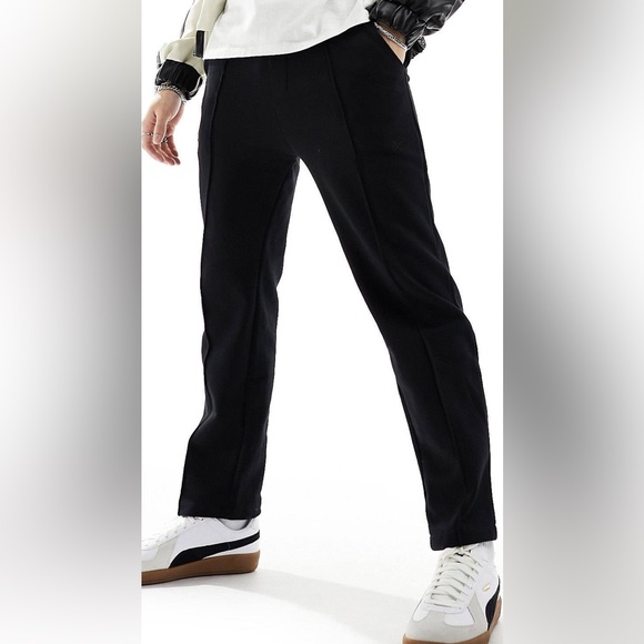 P&B dressy black sweat pants with front outer seam. - Picture 2 of 4